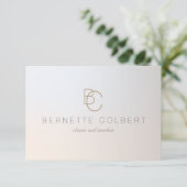 Elegante Moderne Twee Initiaal Monogram Profession Bedankkaart (Staand voorkant)