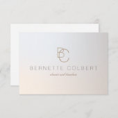 Elegante Moderne Twee Initiaal Monogram Profession Bedankkaart (Voorkant / Achterkant)