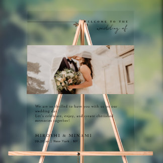 Elegante moderne typografie bruiloft welkom acryl bord