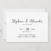 Elegante moderne typografie foto collage bruiloft save the date (Achterkant)
