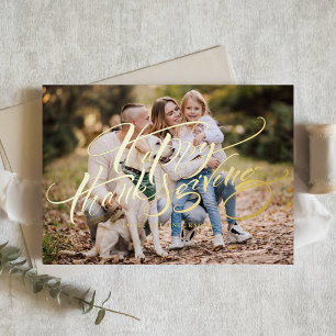 Elegante moderne typografie foto Prettig Thanksgiv Folie Wenskaart
