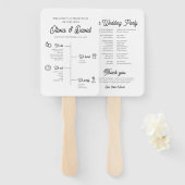 Elegante moderne unieke bruiloft tijdlijn programm handwaaier (Voorkant en achterkant)