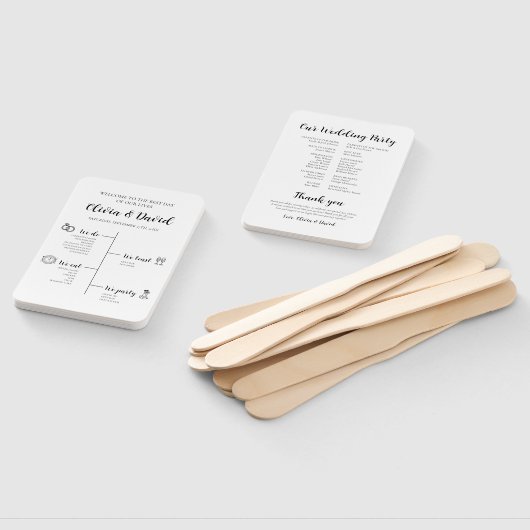 Elegante moderne unieke bruiloft tijdlijn programm handwaaier (Niet-gemonteerd)