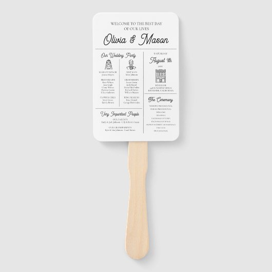 Elegante moderne unieke infographic bruiloft progr handwaaier (Voorkant)