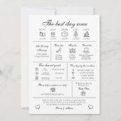 Elegante moderne unieke infographic bruiloft progr kaart (Achterkant)