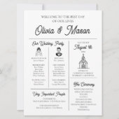 Elegante moderne unieke infographic bruiloft progr kaart (Voorkant)