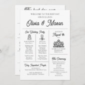 Elegante moderne unieke infographic bruiloft progr kaart (Voorkant / Achterkant)