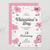 Elegante moderne Valentijnsdag uitnodiging (Voorkant / Achterkant)