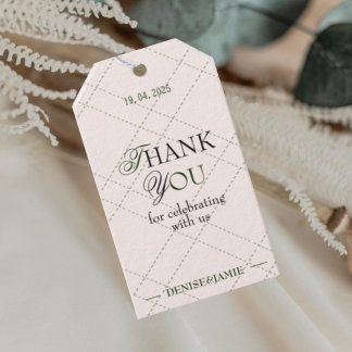Elegante moderne vintage trouwcadeau bedankje cadeaulabel