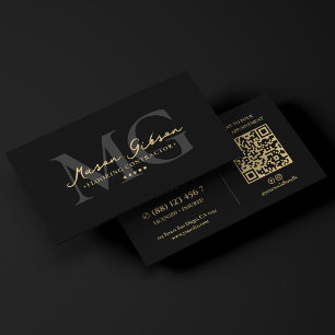 Elegante Moderne Vloerlegger Zwart Schrift Visitekaartje