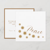 Elegante Moderne Vrede Gouden Ster Feestdagenkaart (Voorkant / Achterkant)