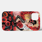 Elegante, moderne vrouw & klaprozen bloemenjurk Case-Mate iPhone case (Achterkant (horizontaal))