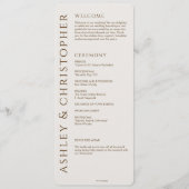 Elegante moderne walnoot bruine bruiloft programma (Voorkant)