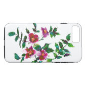 Elegante moderne waterverf donkerroze wilde bloeme Case-Mate iPhone case (Achterkant (Horizontaal))