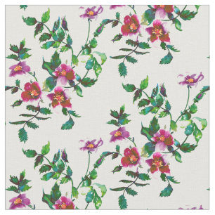 Elegante moderne waterverf donkerroze wilde bloeme stof