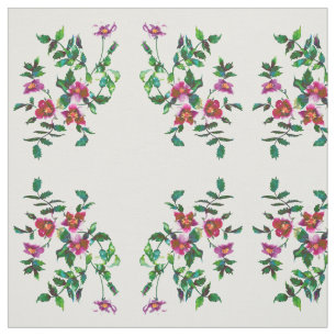 Elegante moderne waterverf donkerroze wilde bloeme stof