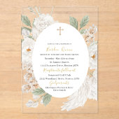 Elegante moderne Waterverf engelendoop Acryl Uitnodigingen (Voorkant)