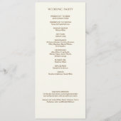 Elegante moderne wilde bloem off-white bruiloft programma (Achterkant)