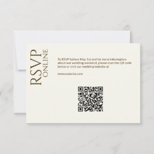 Elegante moderne wilde bloem off-white bruiloft RSVP kaartje