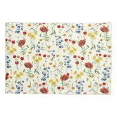 Elegante moderne wilde bloemen wit kussensloop (Achterkant-Links)