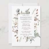 Elegante moderne Wildflower Wedding Engagement Par Kaart (Voorkant)
