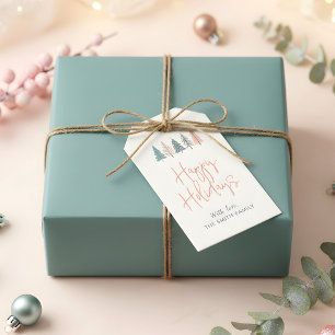 Elegante Moderne Winter Gelukkig Nieuwjaar Cadeaulabel