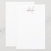 Elegante Moderne Witte Blush Roze Script Monogram (Voorkant / Achterkant)