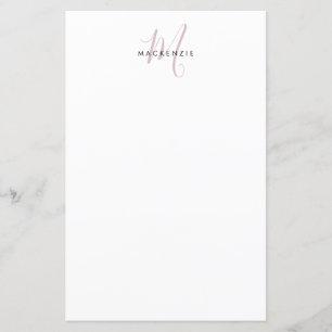 Elegante Moderne Witte Blush Roze Script Monogram