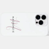 Elegante Moderne Witte Blush Roze Script Monogram Case-Mate iPhone Case (Achterkant (horizontaal))