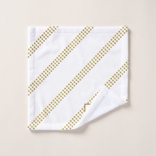 Elegante moderne witte gestippelde gouden lijnen m bad handdoek (Wasdoekje)