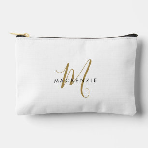 Elegante Moderne Witte Gouden Schreef Monogram Etui