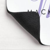 Elegante Moderne Witte Lavendel Script Monogram Muismat (Hoek)