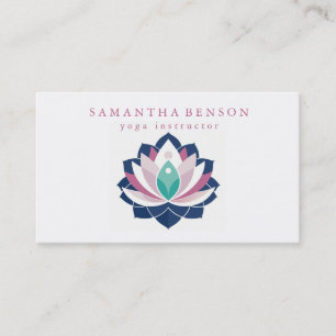 Elegante moderne witte Lotus Flower Logo Yoga Visitekaartje