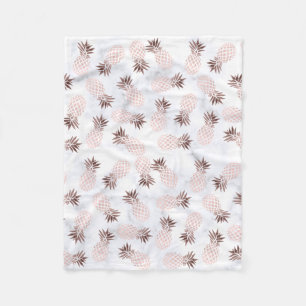 elegante moderne witte marmer roos gouden anananas fleece deken