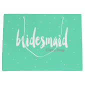 Elegante moderne witte munt bruidsmeisje groot cadeauzakje (Voorkant)