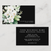 Elegante moderne witte orchideeën zwarte Visitekaa Visitekaartje (Voorkant / Achterkant)