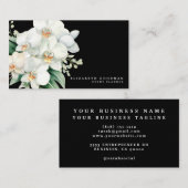 Elegante moderne witte orchideeën zwarte Visitekaa Visitekaartje (Voorkant / Achterkant)