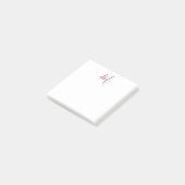 Elegante Moderne Witte Rode Script Monogram Post-it® Notes (Schuin)