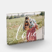 Elegante Moderne Witte Script Liefde Fotoblokken (Links)