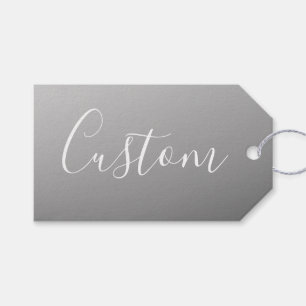 Elegante moderne witte script schrijven grijs verl cadeaulabel