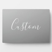 Elegante moderne witte script schrijven grijs verl fotoplaat (voorkant)