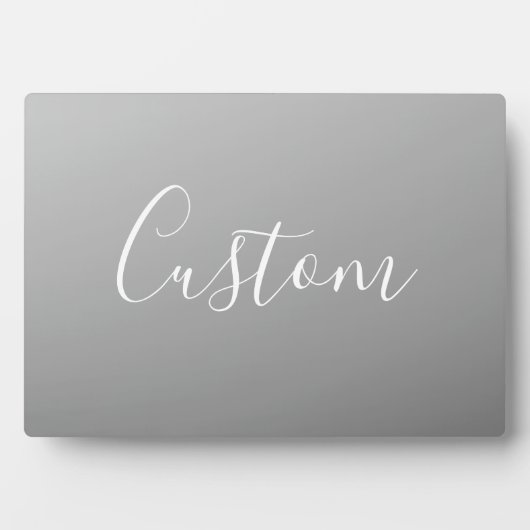 Elegante moderne witte script schrijven grijs verl fotoplaat (voorkant)
