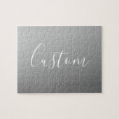 Elegante moderne witte script schrijven grijs verl legpuzzel (Horizontaal)