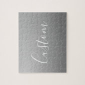 Elegante moderne witte script schrijven grijs verl legpuzzel (Verticaal)