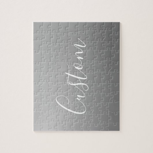 Elegante moderne witte script schrijven grijs verl legpuzzel (Verticaal)