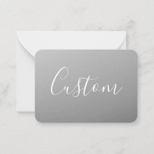 Elegante Moderne Witte Script Schrijvende Grijze G Notitiekaartje