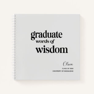 Elegante moderne woorden wijsheid afstuderen notitieboek
