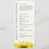 Elegante moderne zonnebloem bruiloft programma (Voorkant)