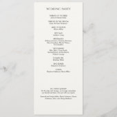 Elegante moderne zonnebloem bruiloft programma (Achterkant)