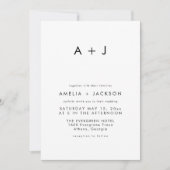 Elegante moderne zwart-wit bruiloft kaart (Voorkant)